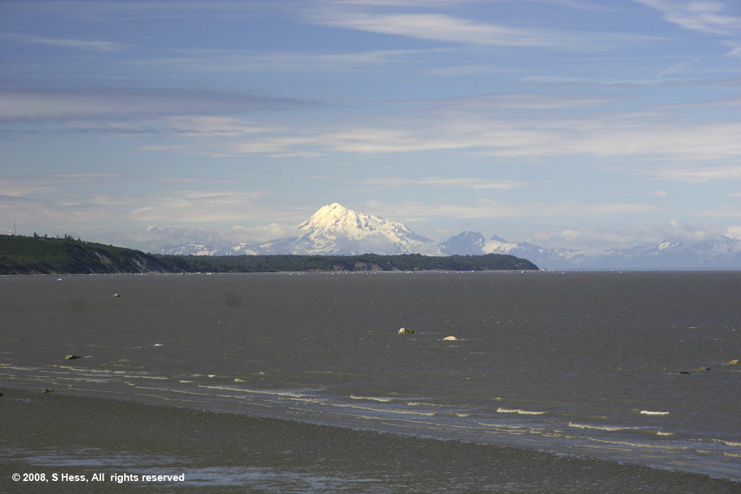 Mount Redoubt volcano as seen from Cook State Park